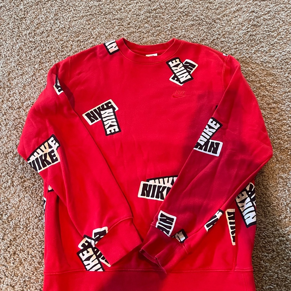 Nike Men's Bold Red Crewneck Sweatshirt - Men’s Medium